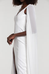 LILI BLANC WINGS CAPE DRESS